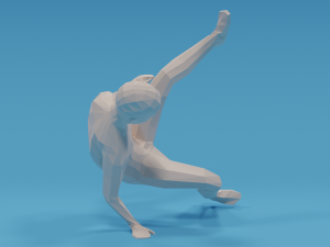 low poly break dance kid 3D मॉडल