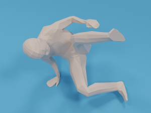 low poly break dance kid 3D मॉडल