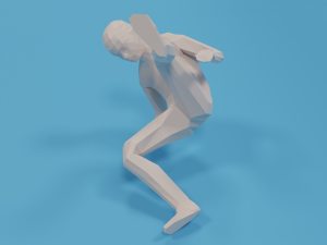 low poly break dance kid 3D मॉडल