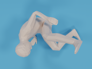 low poly break dance kid 3D मॉडल