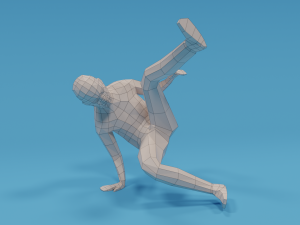 low poly break dance kid 3D मॉडल