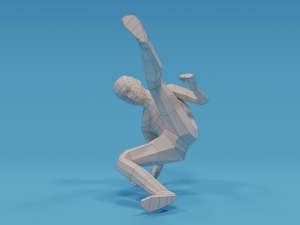 low poly break dance kid 3D मॉडल