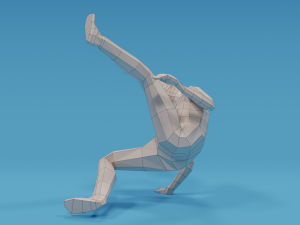low poly break dance kid 3D मॉडल