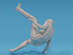 low poly break dance kid 3D मॉडल