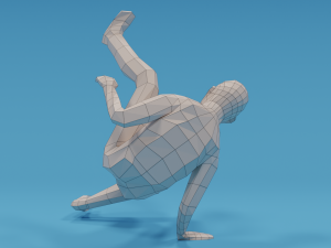 low poly break dance kid 3D मॉडल