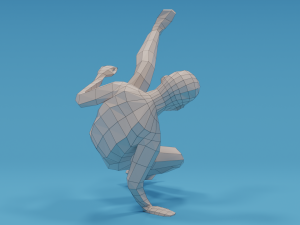 low poly break dance kid 3D मॉडल