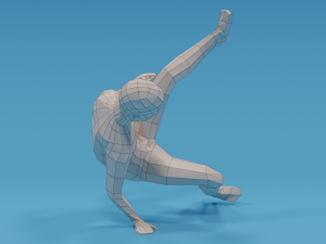low poly break dance kid 3D मॉडल