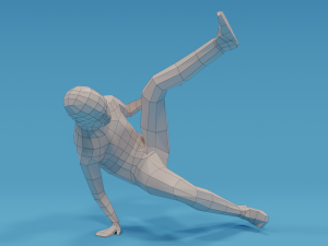 low poly break dance kid 3D मॉडल