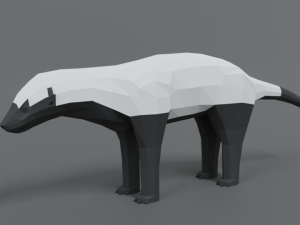 low poly cartoon honey badger Modelo 3D