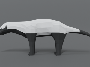 low poly cartoon honey badger Modelo 3D