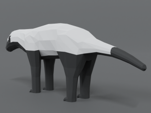 low poly cartoon honey badger Modelo 3D