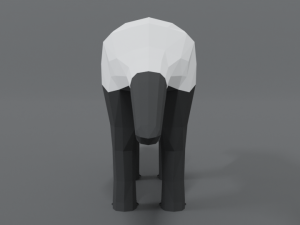 low poly cartoon honey badger Modelo 3D