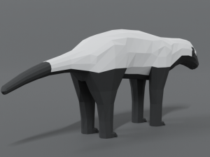 low poly cartoon honey badger Modelo 3D