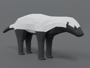 low poly cartoon honey badger Modelo 3D