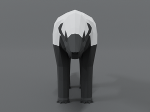 low poly cartoon honey badger Modelo 3D
