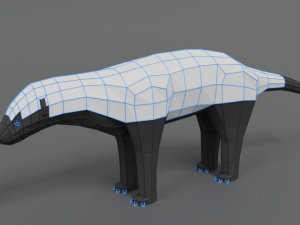 low poly cartoon honey badger Modelo 3D