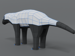 low poly cartoon honey badger Modelo 3D