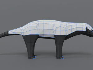 low poly cartoon honey badger Modelo 3D