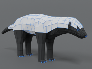 low poly cartoon honey badger Modelo 3D