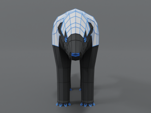 low poly cartoon honey badger Modelo 3D