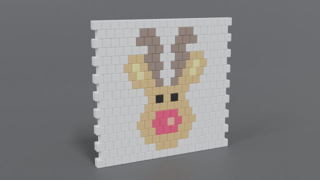 low poly cartoon rudolph brick wall 3D 模型 .c4d .max .obj .3ds .fbx .stl .blend 