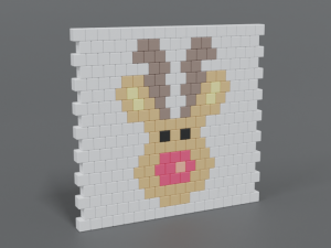 low poly cartoon rudolph brick wall 3D Model