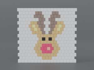 low poly cartoon rudolph brick wall 3D 模型