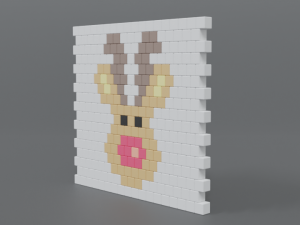 low poly cartoon rudolph brick wall 3D 模型