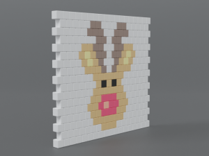 low poly cartoon rudolph brick wall 3D 模型