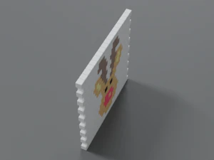 low poly cartoon rudolph brick wall 3D Model