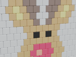 low poly cartoon rudolph brick wall 3D Model