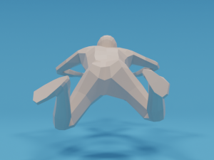 low poly swimming kid Model 3D