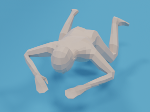 low poly swimming kid Model 3D