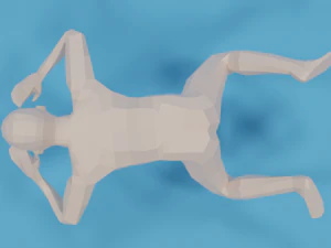 low poly swimming kid 3D Model