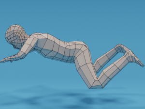 low poly swimming kid Model 3D