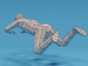 low poly swimming kid Model 3D