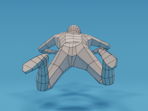 low poly swimming kid Model 3D