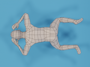 low poly swimming kid Model 3D