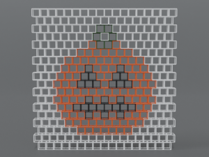 low poly cartoon pumpkin brick wall Modèle 3D