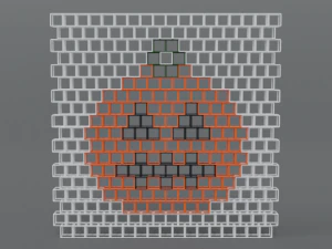 low poly cartoon pumpkin brick wall 3D Model