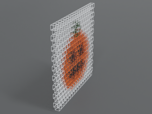 low poly cartoon pumpkin brick wall Modèle 3D