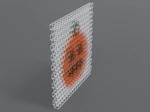 low poly cartoon pumpkin brick wall 3D Model
