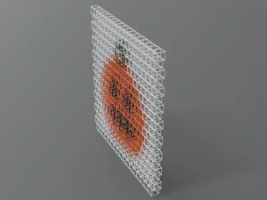 low poly cartoon pumpkin brick wall 3D Model