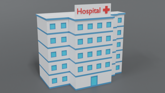 low poly cartoon hospital Modelo 3D .c4d .max .obj .3ds .fbx .stl .blend 