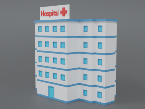 low poly cartoon hospital Modelo 3D