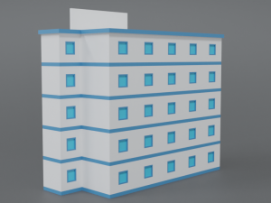 low poly cartoon hospital Modelo 3D
