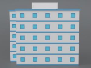 low poly cartoon hospital Modelo 3D