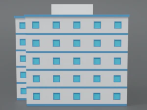 low poly cartoon hospital 3D Model