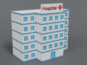 low poly cartoon hospital Modelo 3D