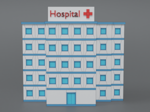low poly cartoon hospital Modelo 3D